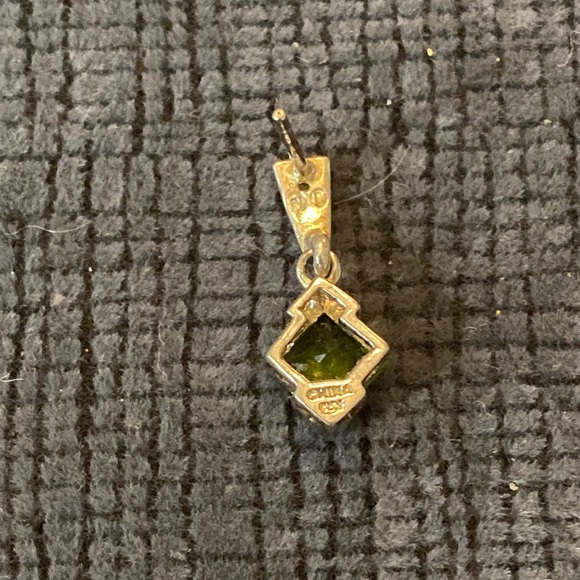 Vintage Sterling Silver Peridot and Real Diamond post Earrings